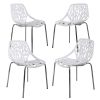 Modern Set of 4 Birds Nest Dining Side Chairs, Stackable Chairs