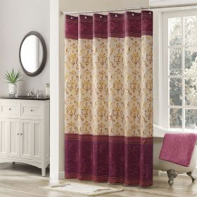 Muwago Luxury Royal Scroll Style Shower Curtain Colorful Waterproof Mildew Proofing Fabric Bathing Cover Aethetic Bathroom Decor (size: W72"*H72")