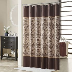 Muwago Sterling Chocolate Farmhouse Style Bathroom Curtain Polyester Waterproof Fabric Bathing Cover Brown Shower Curtain (size: W72"*H72")