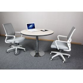 Good Quality Grey Swivel Rocking Staff Computer Mesh Fabric Office Chair (Color: Grey)