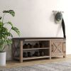 WESOME Modern Farmhouse Tobacco Wood Shoes Bench