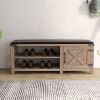 WESOME Modern Farmhouse Tobacco Wood Shoes Bench