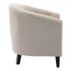 Leather Tufted Barrel Tub Chair