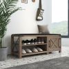 WESOME Modern Farmhouse Tobacco Wood Shoes Bench