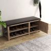 WESOME Modern Farmhouse Tobacco Wood Shoes Bench